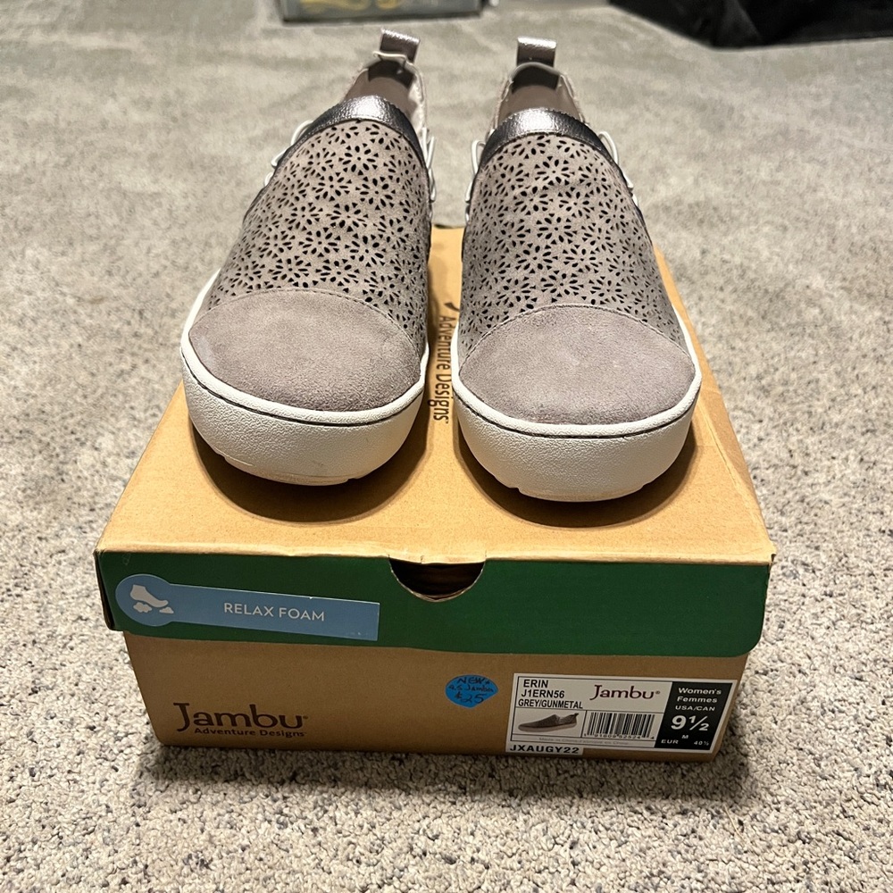 Jambu Taupe Perforated Slip-On Sneakers